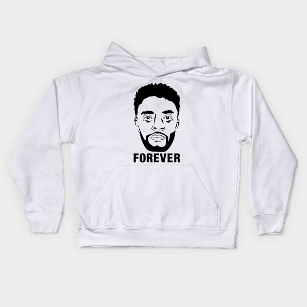 Chadwick Boseman Tribute Forever Kids Hoodie by lahuwasi